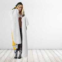 Yellow Niho Taniwha Mix Poutama Hooded Blanket Unique Taniko Aotearoa