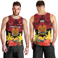 Papua New Guinea Men Tank Top Bird Of Paradise Mix Polynesian Pattern LT01 - Polynesian Pride