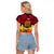 Papua New Guinea Raglan Cropped T Shirt Bird Of Paradise Mix Polynesian Pattern LT01 - Polynesian Pride