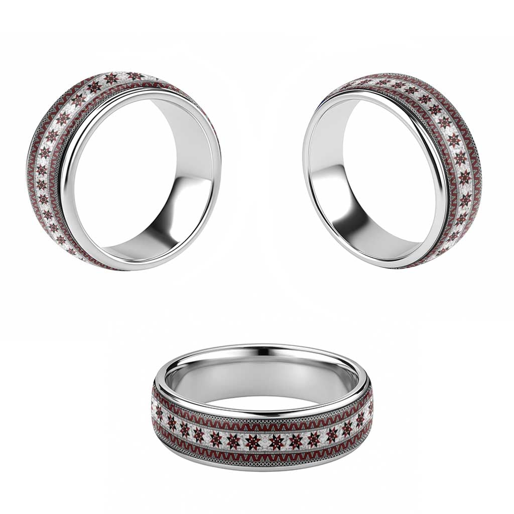 Fijian Masi Pattern Special Classic Ring - Polynesian Pride
