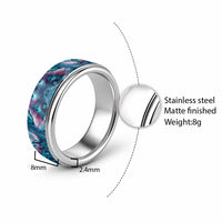 Turquoise Pink Paua Shell Pattern Unique Classic Ring - Polynesian Pride