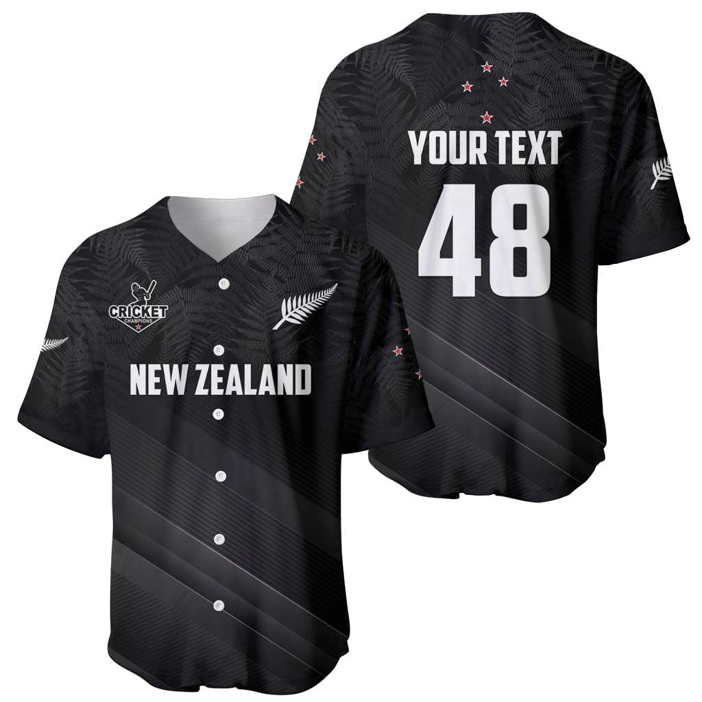 Custom New Zealand Cricket Baseball Jersey Aotearoa Black Cap Come On
