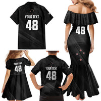 Custom New Zealand Cricket Family Matching Mermaid Dress and Hawaiian Shirt Aotearoa Black Cap Come On LT01 - Polynesian Pride