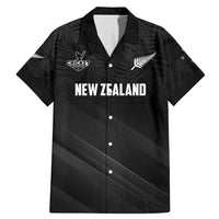 Custom New Zealand Cricket Family Matching Mermaid Dress and Hawaiian Shirt Aotearoa Black Cap Come On LT01 Dad's Shirt - Short Sleeve Black - Polynesian Pride
