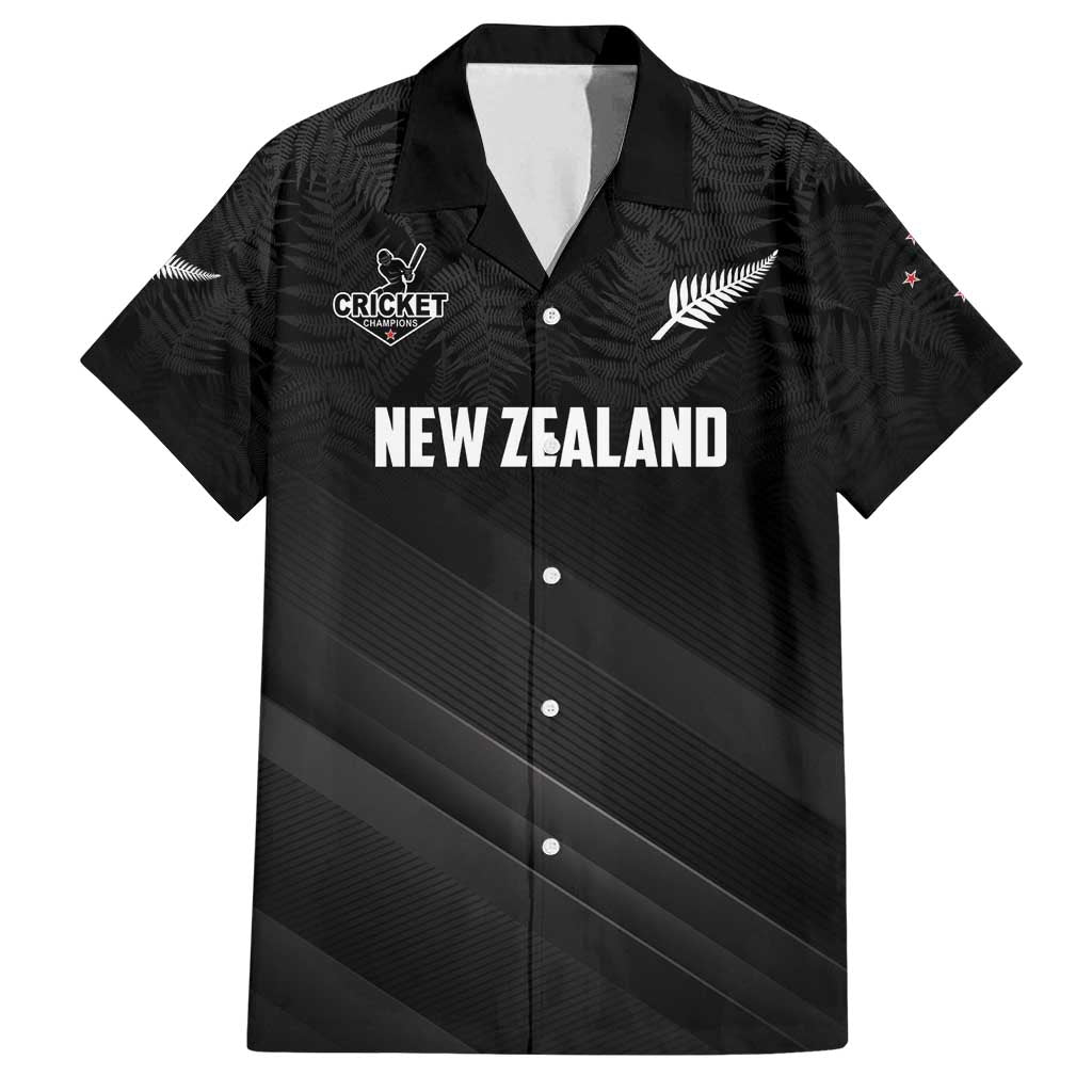 Custom New Zealand Cricket Family Matching Off Shoulder Maxi Dress and Hawaiian Shirt Aotearoa Black Cap Come On LT01 Dad's Shirt - Short Sleeve Black - Polynesian Pride