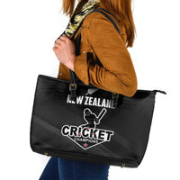 New Zealand Cricket Leather Tote Bag Aotearoa Black Cap Come On LT01 Black - Polynesian Pride