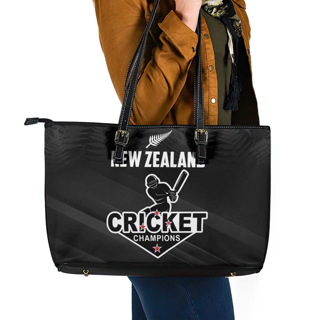 New Zealand Cricket Leather Tote Bag Aotearoa Black Cap Come On LT01 - Polynesian Pride