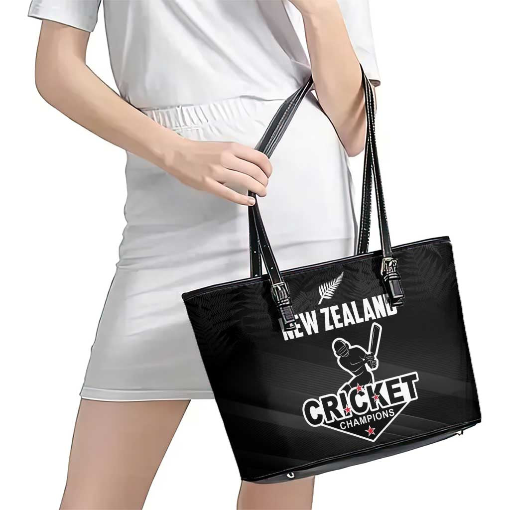 New Zealand Cricket Leather Tote Bag Aotearoa Black Cap Come On LT01 - Polynesian Pride