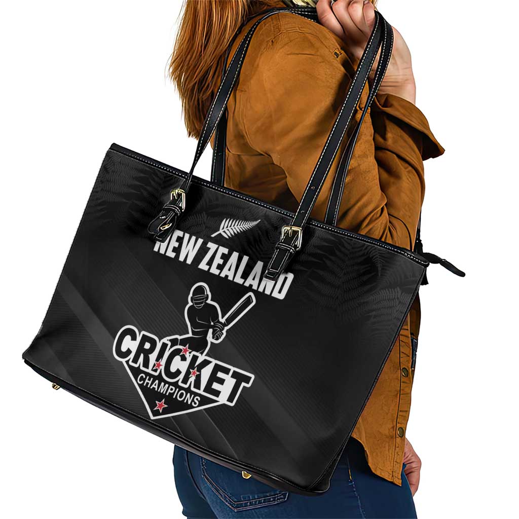New Zealand Cricket Leather Tote Bag Aotearoa Black Cap Come On LT01 - Polynesian Pride