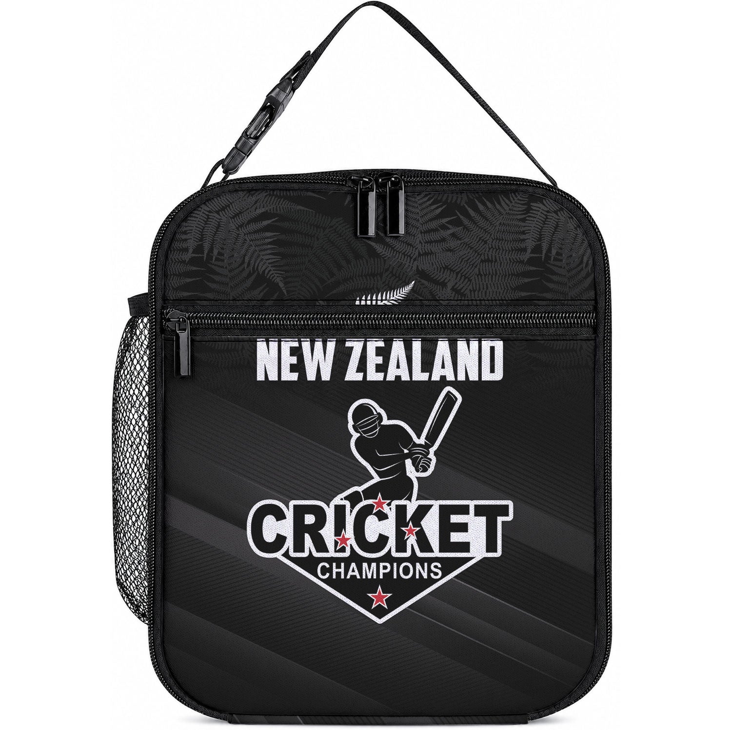 New Zealand Cricket Lunch Bag Aotearoa Black Cap Come On LT01 10.2 × 8.3 × 4.3 inch Black - Polynesian Pride