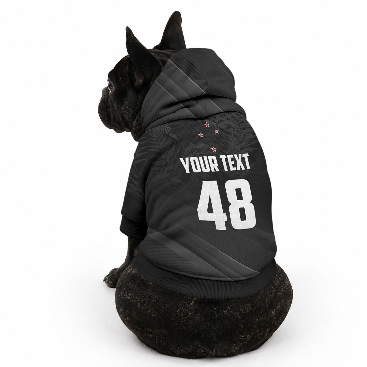 Custom New Zealand Cricket Pet Hoodie Aotearoa Black Cap Come On