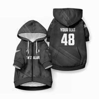 Custom New Zealand Cricket Pet Hoodie Aotearoa Black Cap Come On