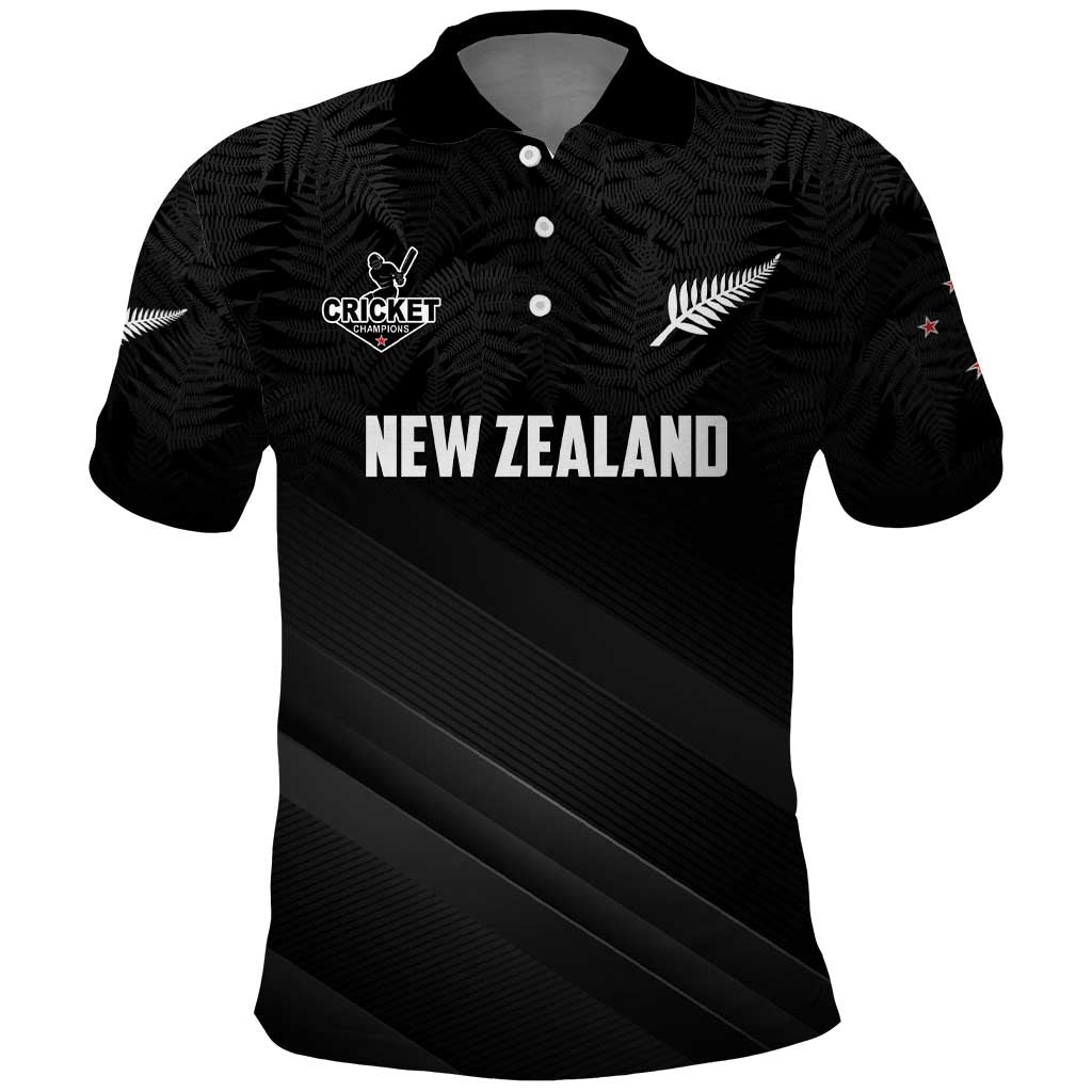 Custom New Zealand Cricket Polo Shirt Aotearoa Black Cap Come On