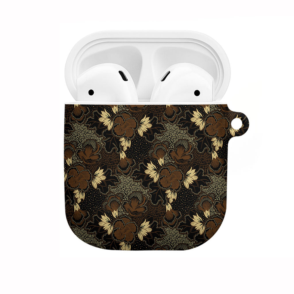 Javanese Batik Semen AirPods Case Indonesian Traditional Pattern LT01 Black - Polynesian Pride