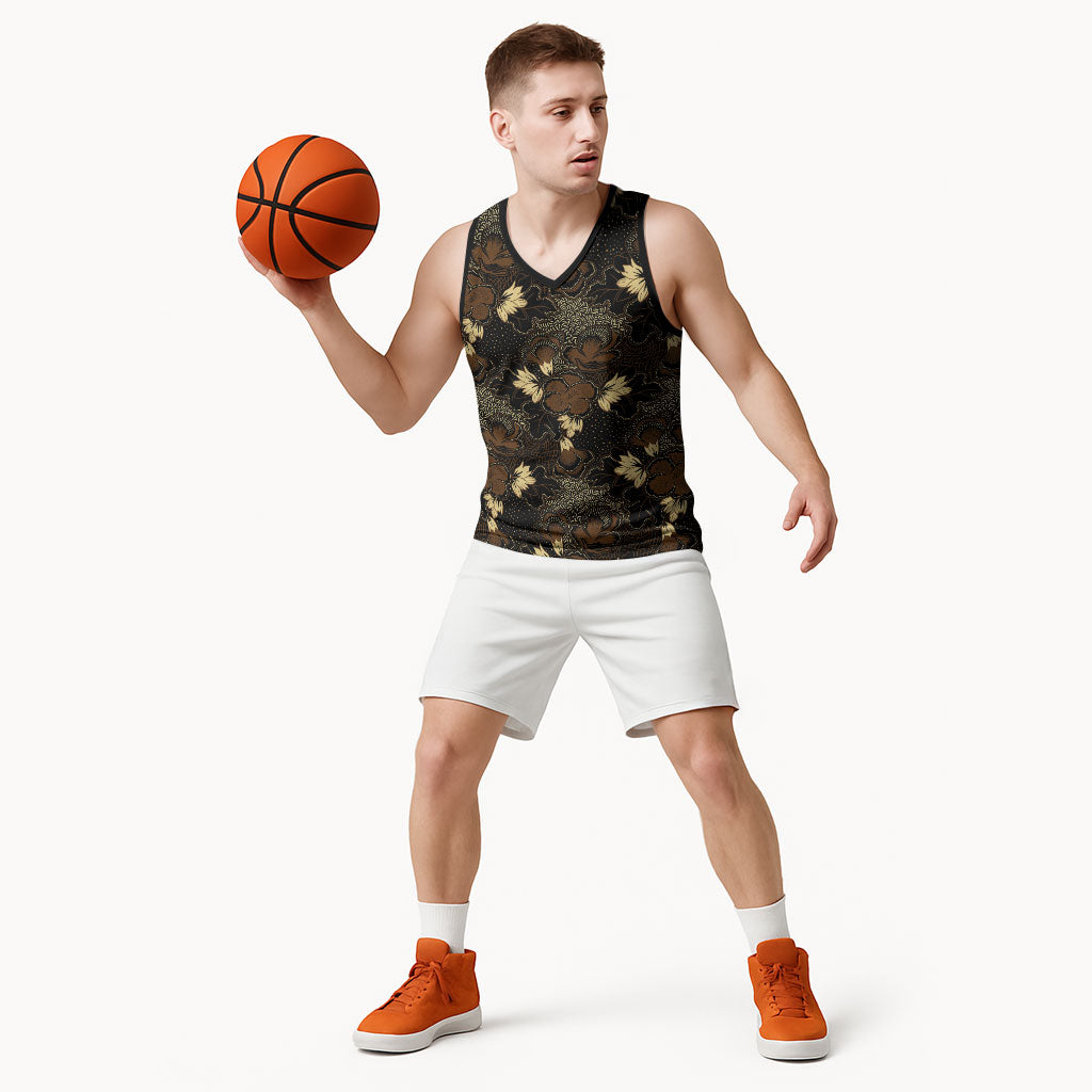 Javanese Batik Semen Basketball Jersey Indonesian Traditional Pattern LT01 - Polynesian Pride