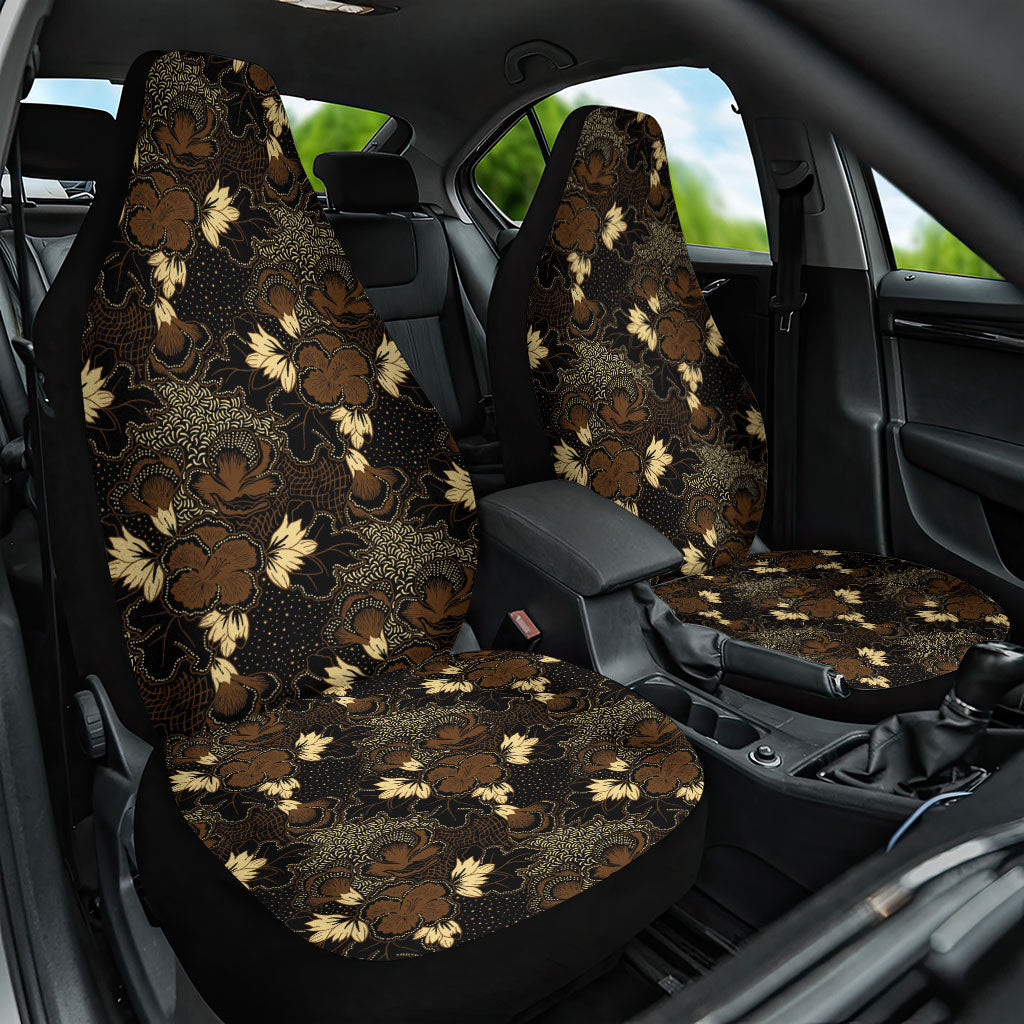 Javanese Batik Semen Car Seat Cover Indonesian Traditional Pattern LT01 One Size Black - Polynesian Pride
