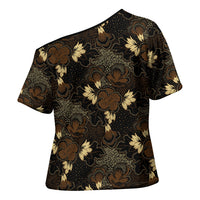 Javanese Batik Semen Cross Shoulder Shirt Indonesian Traditional Pattern LT01 - Polynesian Pride