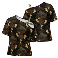 Javanese Batik Semen Cross Shoulder Shirt Indonesian Traditional Pattern LT01 - Polynesian Pride