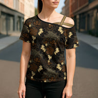 Javanese Batik Semen Cross Shoulder Shirt Indonesian Traditional Pattern LT01 - Polynesian Pride