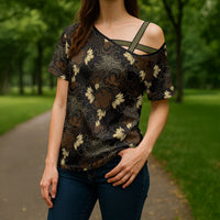 Javanese Batik Semen Cross Shoulder Shirt Indonesian Traditional Pattern LT01 - Polynesian Pride