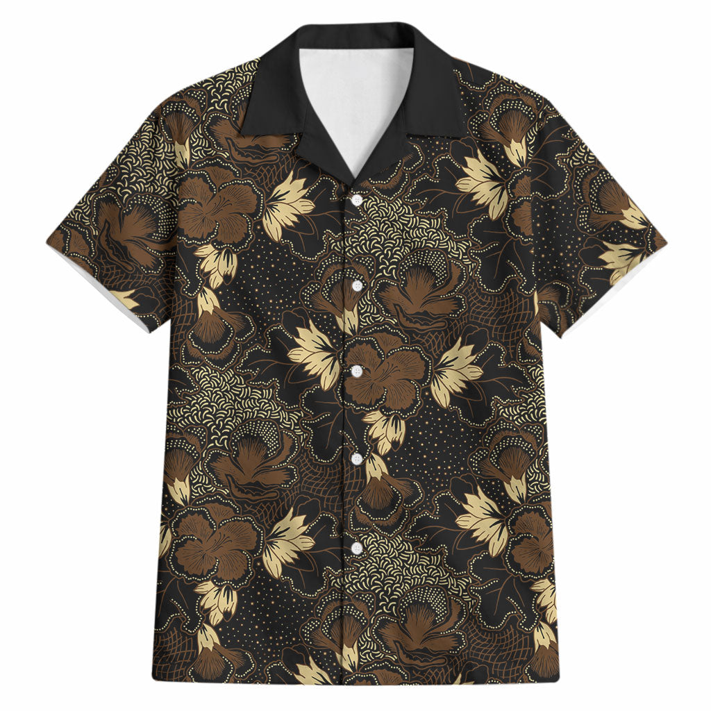 Javanese Batik Semen Hawaiian Shirt Indonesian Traditional Pattern LT01 Black - Polynesian Pride