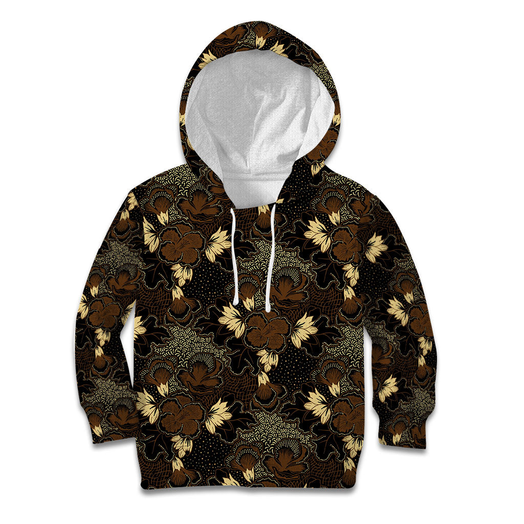 Javanese Batik Semen Kid Hoodie Indonesian Traditional Pattern LT01 Hoodie Black - Polynesian Pride