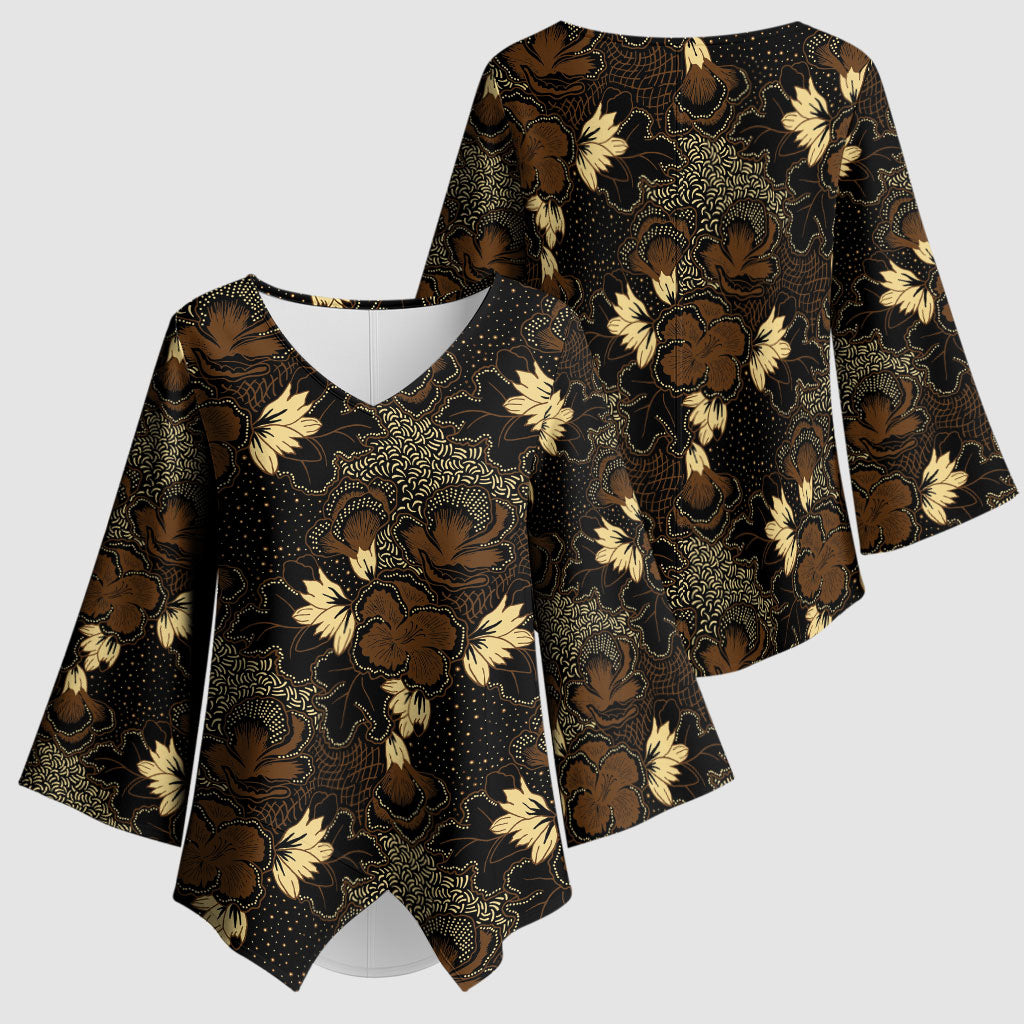 Javanese Batik Semen Kimono Sleeve Blouse Indonesian Traditional Pattern LT01 - Polynesian Pride