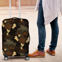 Javanese Batik Semen Luggage Cover Indonesian Traditional Pattern LT01 Black - Polynesian Pride