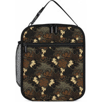 Javanese Batik Semen Lunch Bag Indonesian Traditional Pattern LT01 10.2 × 8.3 × 4.3 inch Black - Polynesian Pride