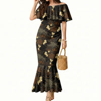 Javanese Batik Semen Mermaid Dress Indonesian Traditional Pattern LT01 Women Black - Polynesian Pride