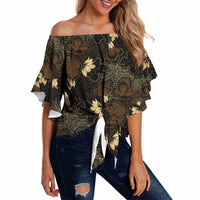 Javanese Batik Semen Off Shoulder Wrap Waist Top Indonesian Traditional Pattern LT01 - Polynesian Pride