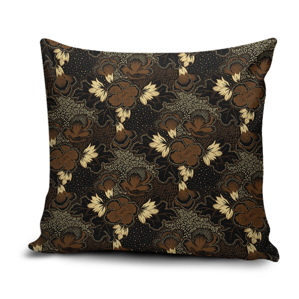 Javanese Batik Semen Pillow Cover Indonesian Traditional Pattern LT01 Black - Polynesian Pride