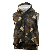 Javanese Batik Semen Sleeveless Zip Hoodie Indonesian Traditional Pattern