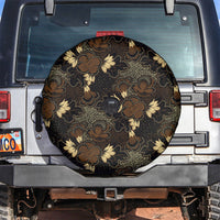 Javanese Batik Semen Spare Tire Cover Indonesian Traditional Pattern LT01 Black - Polynesian Pride
