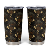 Javanese Batik Semen Tumbler Cup Indonesian Traditional Pattern LT01 Black - Polynesian Pride