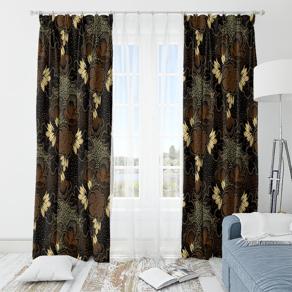 Javanese Batik Semen Window Curtain Indonesian Traditional Pattern