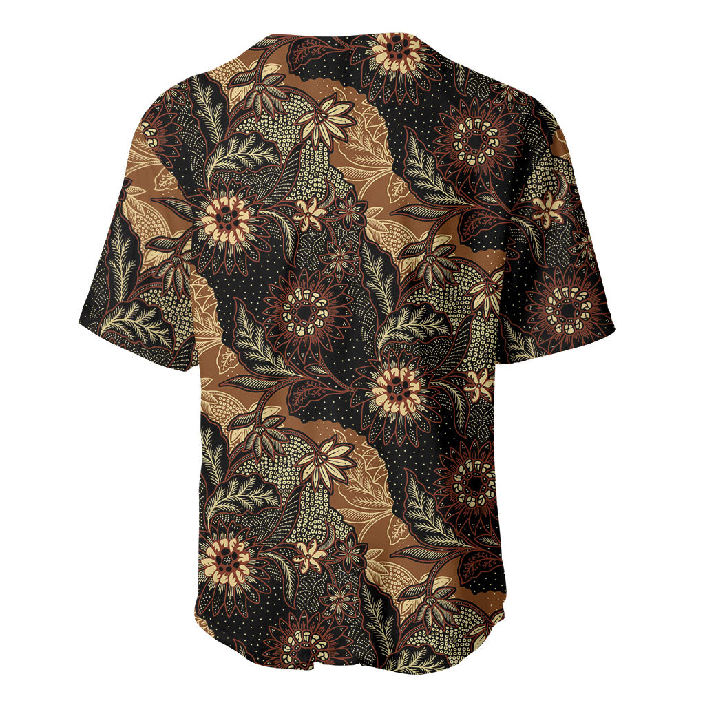 Batik Pedalaman Semen Lereng Style Baseball Jersey Indonesian Traditional Pattern LT01 - Polynesian Pride