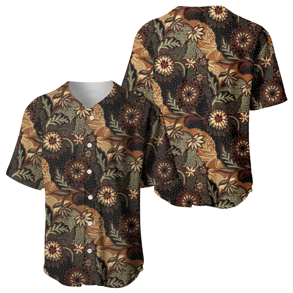 Batik Pedalaman Semen Lereng Style Baseball Jersey Indonesian Traditional Pattern LT01 - Polynesian Pride