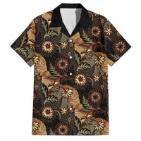 Batik Pedalaman Semen Lereng Style Family Matching Short Sleeve Bodycon Dress and Hawaiian Shirt Indonesian Traditional Pattern LT01 Dad's Shirt - Short Sleeve Black - Polynesian Pride