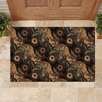 Batik Pedalaman Semen Lereng Style Rubber Doormat Indonesian Traditional Pattern LT01 Black - Polynesian Pride