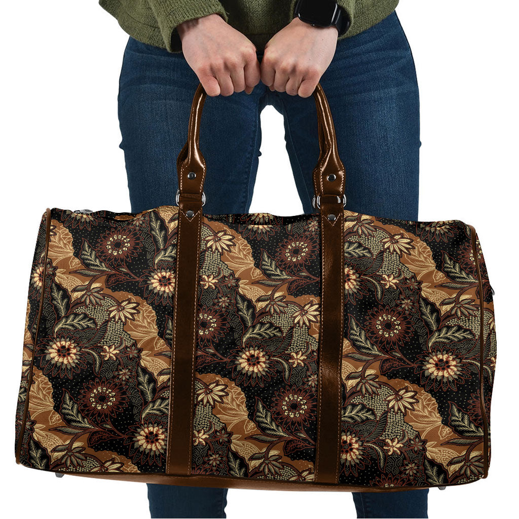 Batik Pedalaman Semen Lereng Style Travel Bag Indonesian Traditional Pattern LT01 Black - Polynesian Pride