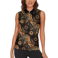 Batik Pedalaman Semen Lereng Style Women Sleeveless Polo Shirt Indonesian Traditional Pattern LT01 - Polynesian Pride