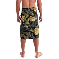 Gold Tropical Leaves Hawaii Mikioi Lei Lavalava Luxury Stylized LT01 - Polynesian Pride