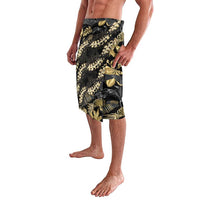Gold Tropical Leaves Hawaii Mikioi Lei Lavalava Luxury Stylized LT01 - Polynesian Pride