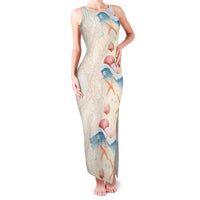 Beige Hawaii Lei Seashells Starfish Family Matching Tank Maxi Dress and Hawaiian Shirt Sandy Sylized LT01 Mom's Dress Beige - Polynesian Pride