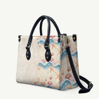 Beige Hawaii Lei Seashells Starfish Leather Bag Sandy Sylized - Polynesian Pride