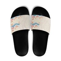 Beige Hawaii Lei Seashells Starfish Slide Sandals Sandy Sylized - Polynesian Pride