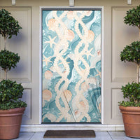 Hawaii Lei Seashells Starfish Door Cover Fresh Summer Vibe LT01 Blue - Polynesian Pride
