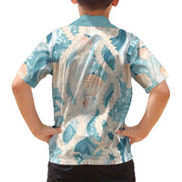 Hawaii Lei Seashells Starfish Family Matching Long Sleeve Bodycon Dress and Hawaiian Shirt Fresh Summer Vibe LT01 - Polynesian Pride