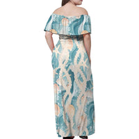Hawaii Lei Seashells Starfish Family Matching Off Shoulder Maxi Dress and Hawaiian Shirt Fresh Summer Vibe LT01 - Polynesian Pride